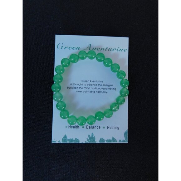 Green Aventurine Bead Bracelet Stretch Crystal Healing Energy Balance Gemstone J - Picture 2 of 12